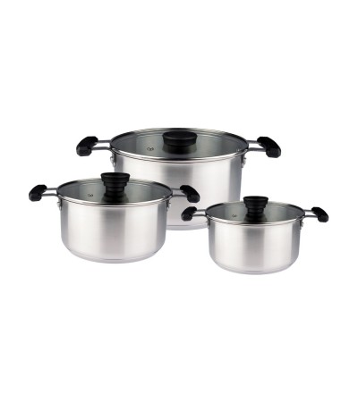 Matrioska set of 3 stackable casseroles with 3 lidsCasserole series » Online Sale» Pinti Inox