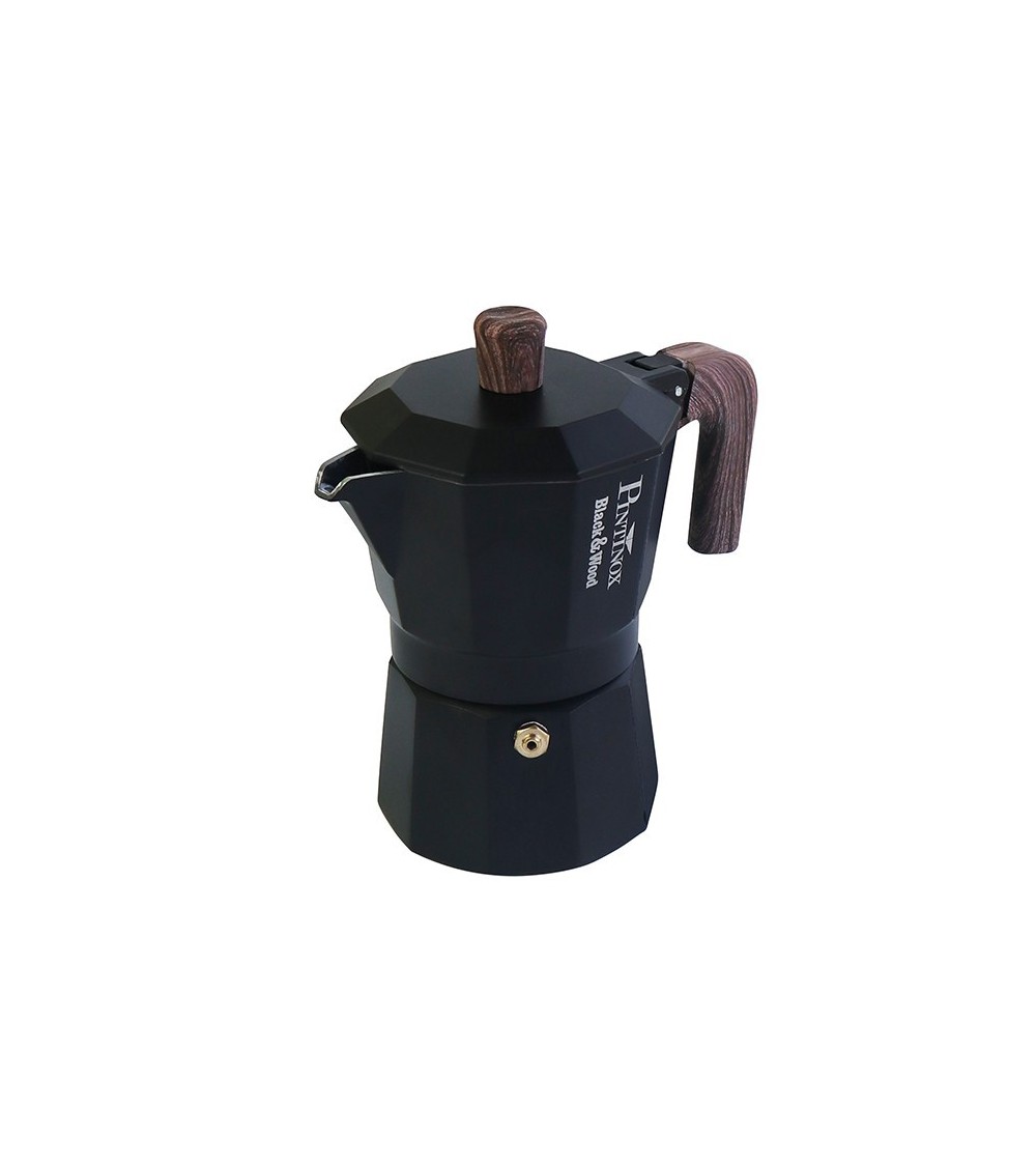 Caffettiera Moka Black&Wood in alluminio » Vendita Online » Pinti Shop