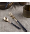 Hive gold cutlery set with black handle » Online Shop » Pinti Inox