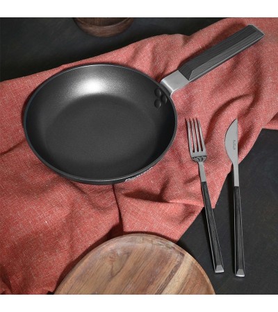 Sushi pans in aluminium with non-stick inner coating mahogany handle » Online Shop » Pinti Inox