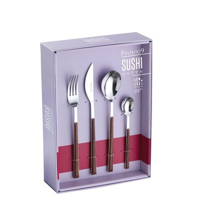 Sushi mahogany tableware (24 pieces)  » Online Shop » Pinti Inox