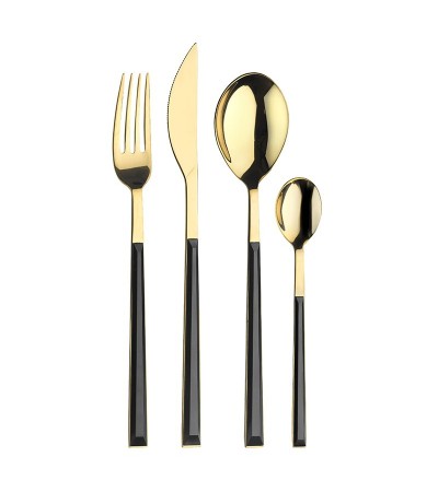 Sushi Anniversary Gold&Black cutlery with steel handle » Online Shop » Pinti Inox