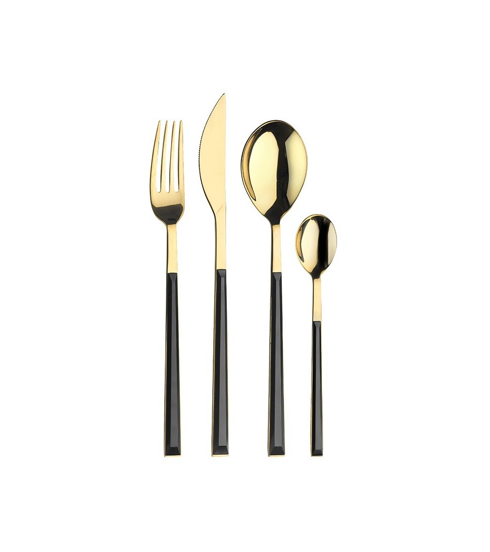 Sushi Anniversary Gold&Black cutlery with steel handle » Online Shop » Pinti Inox