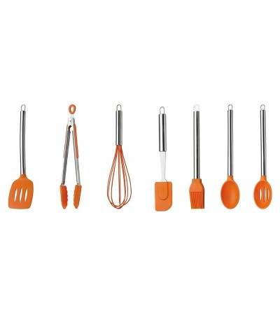 Perforated orange ladle steel and silicone » Online Shop » Pinti Inox