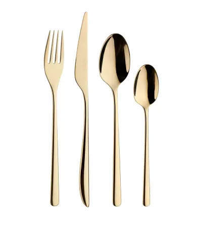 Florence Sunshine steel cutlery set with golden finish (24 pieces) » Online Shop » Pinti Inox