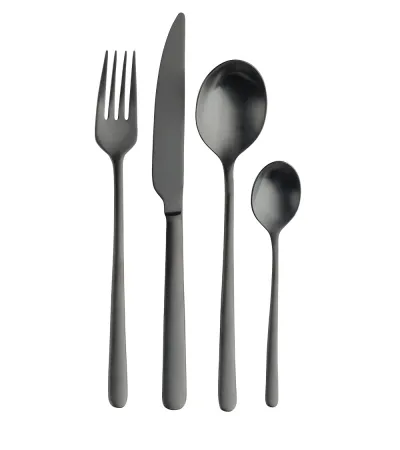 Sky cutlery set with black steel and satin finish » Online Shop » Pinti Inox