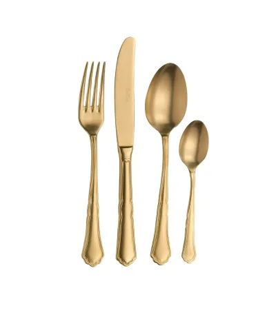 Settecento cutlery with satin gold finish » Online Shop » Pinti Inox