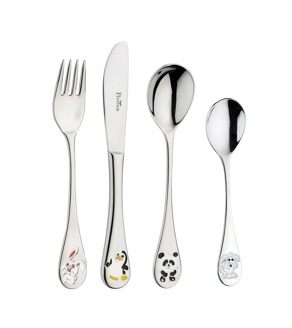 Arca di No» 18/10 stainless steel children's cutlery set (4 pieces) » Online Shop » Pinti Inox